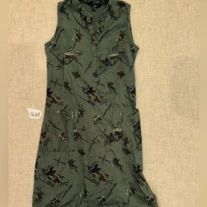 Chic Floral Green Midi Dress